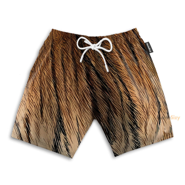 Tiger Fur Strip Pattern Funny Style - Beach Shorts