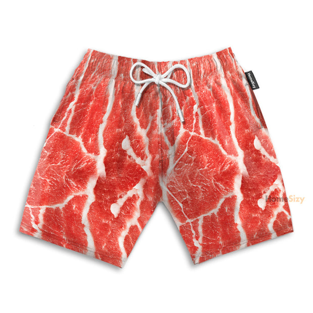 Funny Pork Meat Funny Cosplay Costume - Beach Shorts