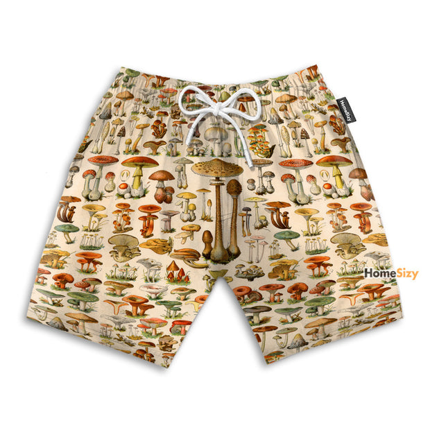 Mushrooms Vintage Style - Beach Shorts