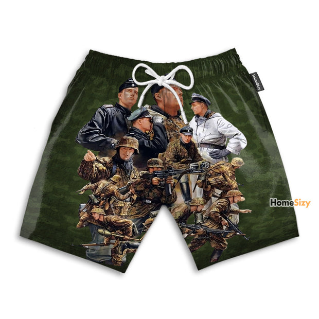 German Army Vintage Art - Beach Shorts