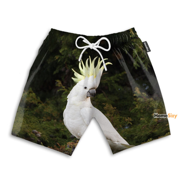 White Cockatoo Funny Style - Beach Shorts