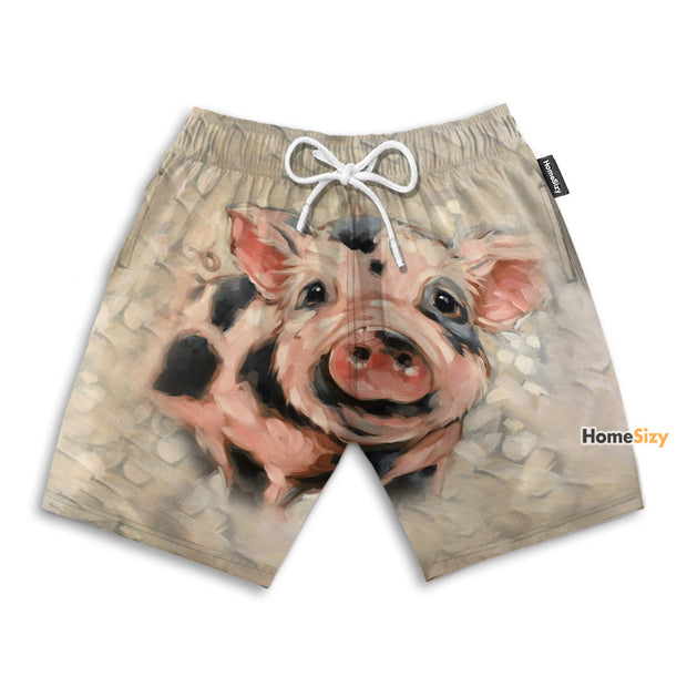 Cute Pig Funny Style - Beach Shorts