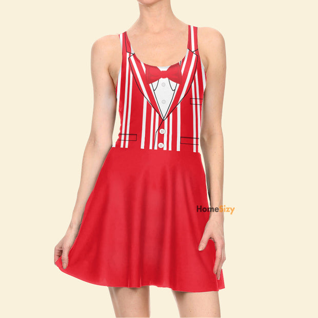 Red Barbershop Quartet Cosplay Costume - Skater Dress