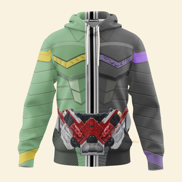 Kamen Rider W Cyclone Joker Form Cosplay Costume - Hoodie