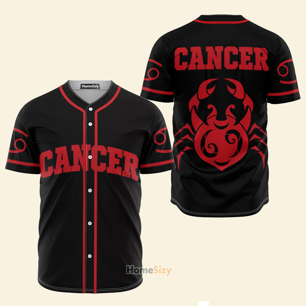 Cancer Zodiac Black And Red Z04 - Baseball Jersey