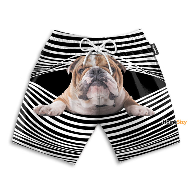 Funny Bulldog Stripes - Beach Shorts
