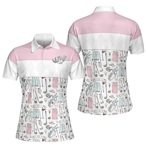 Golf Life In Pink Golf Pattern - Women Polo