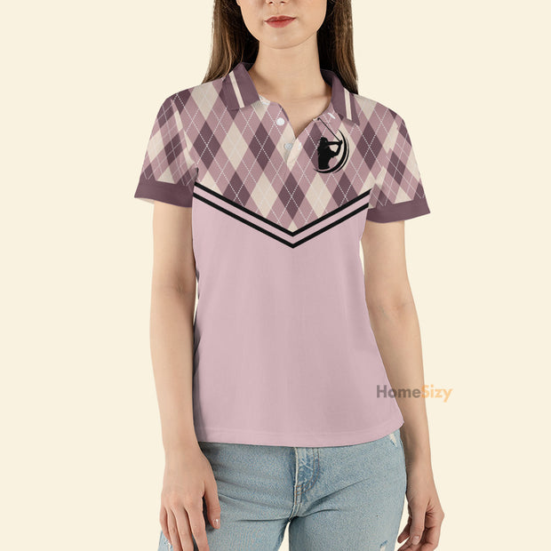 Some Girls Play Golf And Drink Too Much Argyle Pattern - Women Polo