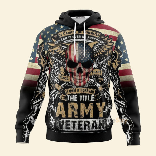 3D The Title Army Veteran Custom Hoodie Tshirt Sweatshirt