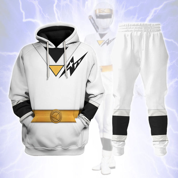 PR White Delphine Aquitar Ranger Cosplay Costume - Hoodies Sweatshirt T-shirt Hawaiian Sweatpants - PRHS128 HSQT4352