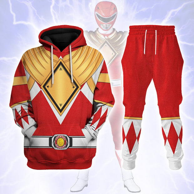 PR Red Ranger Dragon Shield Cosplay Costume - Hoodie Set PRHS75 PN311014