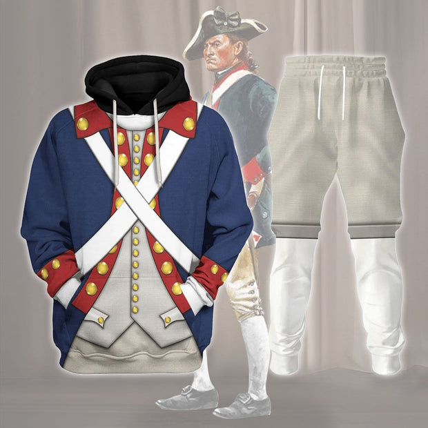Patriot Soldier in American Revolution Historical Cosplay Costume - Hoodie Set QT5090701