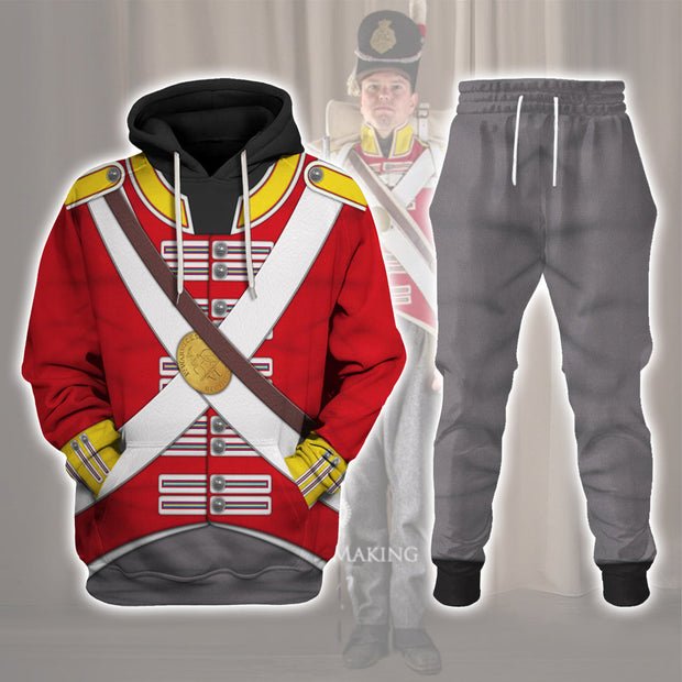 6th Foot (Warwickshire) Private-Centre Company (1812-1815) Uniform Historical Cosplay Costume - Hoodie Set
