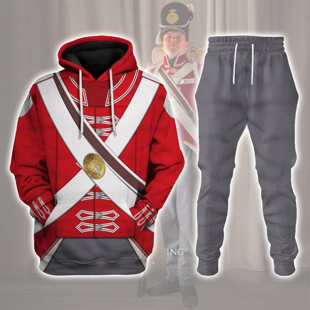 33rd Foot (1st Yorkshire West Riding) Private Centre Company (1812-1815) Uniform Historical Cosplay Costume - Hoodie Set