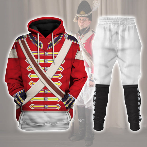 23rd Foot (Royal Welch Fuzileers ) Private – Grenadier Company (1802-1812) Uniform Historical Cosplay Costume - Hoodie Set