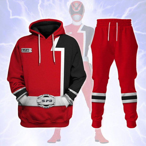 PR S.P.D Red Ranger Cosplay Costume - Hoodie Set PRHS07 QT303368