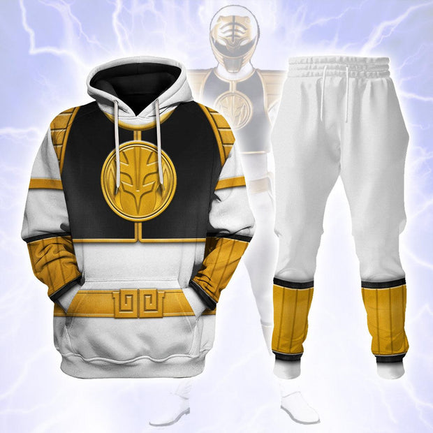 PR White Ranger Mighty Morphin - Hoodies Sweatshirt T-shirt Hawaiian Tracksuit PRHS32 HSQT4275