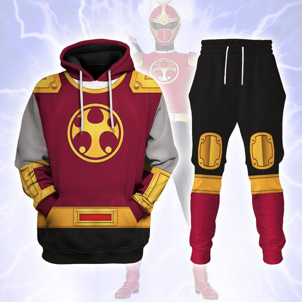 PR Power Rangers Ninja Storm Crimson Thunder Ranger Cosplay Costume - Hoodies Set - HSQT4286 PRHS47