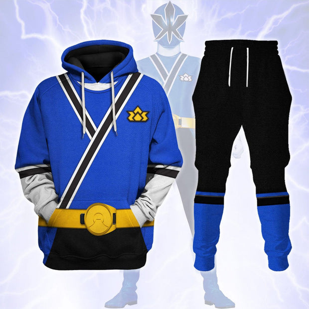 PR Blue Power Rangers Samurai - Hoodies Sweatshirt T-shirt Hawaiian Tracksuit - HSQT4297 PRHS60