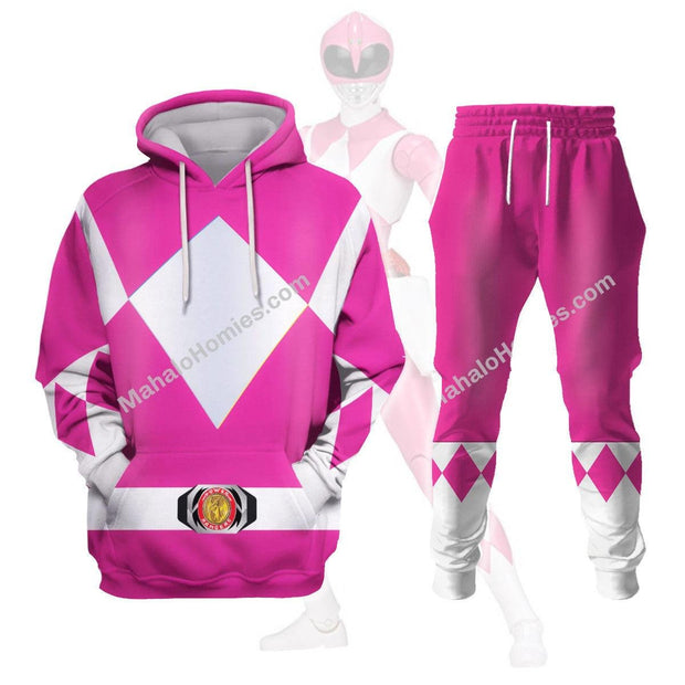 PR Unisex Tracksuit Hoodies Pink Power Ranger 3D Costumes PRHS62 HSQT4299