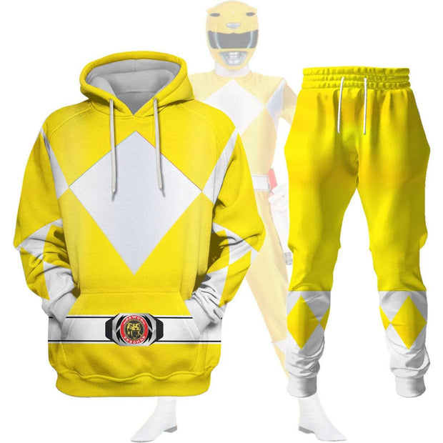 PR Yellow Power Ranger Cosplay Costume - Hoodie Set PRHS65 HSQT4302