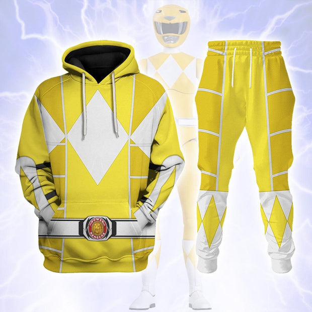 PR Yellow Ranger Mighty Morphin Cosplay Hoodies Sweatshirt T-shirt Hawaiian PRHS94 HSQT4329
