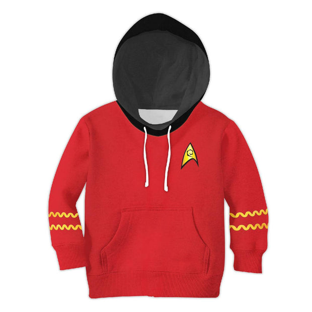 The Original Series Red Uniform Costume Cosplay Kid Hoodie Sweatshirt T-Shirt STHS045 HSSK020