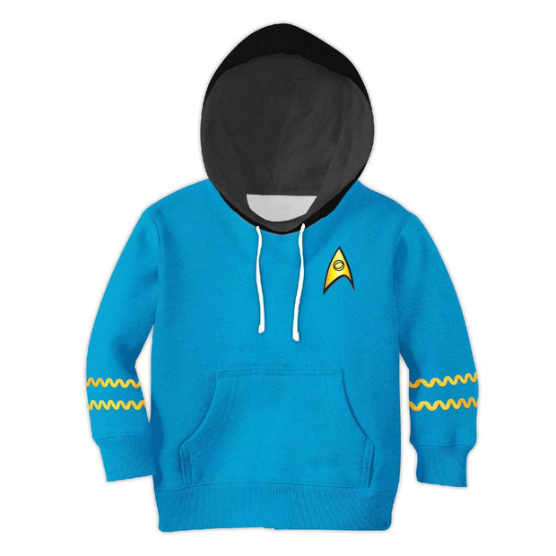 The Original Series Blue Uniform Costume Cosplay Kid Hoodie Sweatshirt T-Shirt STHS047 PT402015