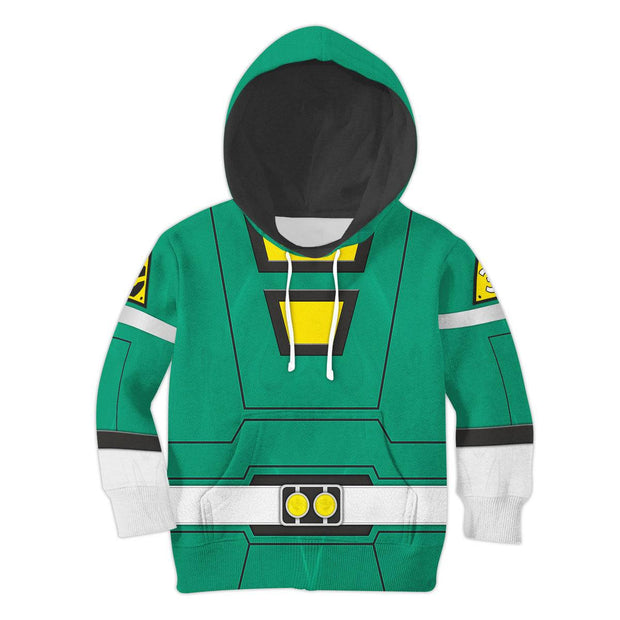 Unisex Kid Tops Power Rangers Turbo Green 3D Apparel KDTPR003