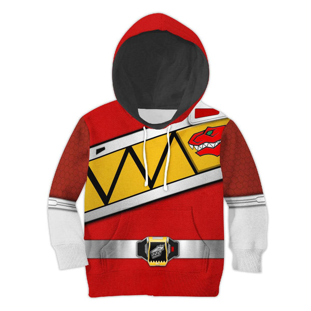 Unisex Kid Tops Red Power Rangers Dino Charge 3D Apparel HSQT4282