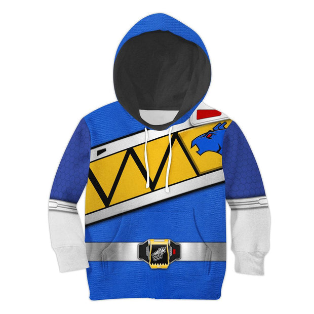 Unisex Kid Tops Blue Power Rangers Dino Charge 3D Apparel QT308748