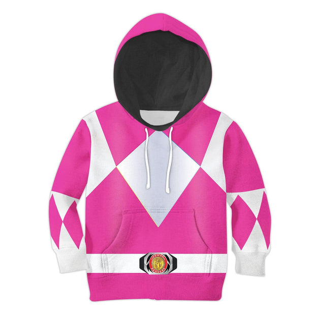 Unisex Kid Tops Pink Power Ranger 3D Apparel HSQT4299