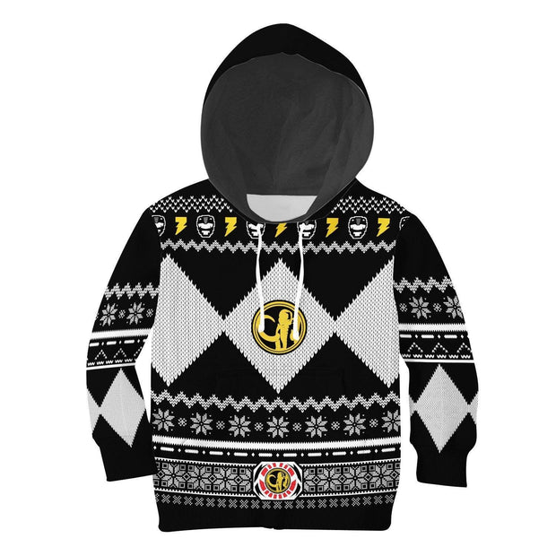 Unisex Kid Tops Pullover Sweatshirt Black Power Ranger 3D Apparel UGLPRG012