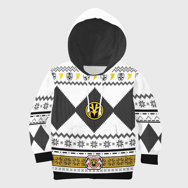 Unisex Kid Tops Pullover Sweatshirt White Power Ranger 3D Apparel UGLPRG016