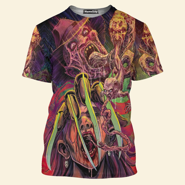 A Nightmare On Elm Street Horror Movie Freddy Krueger Killing - 3D Tshirt QT308146