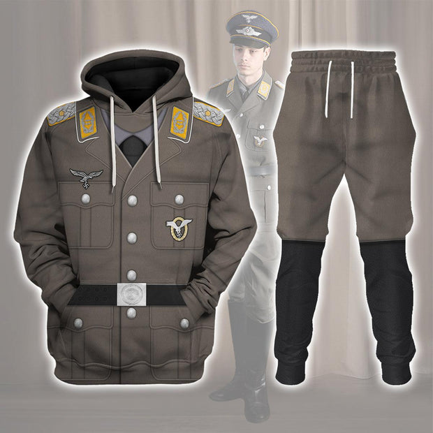 WWII German Air Force (Luftwaffe)-Pilot-Full Dress Costume Hoodie Sweatshirt T-Shirt Tracksuit CSWWG009