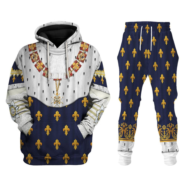 RF Louis XVIII of France in Coronation Robes Costume All Over Print Hoodie Sweatshirt T-Shirt Tracksuit CSRFC010