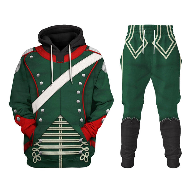 HF Napoleonic French Light Cavalry-Chasseur A Cheval-Officer (1806-1815) Uniform All Over Print Hoodie Sweatshirt T-Shirt Tracksuit CSHFC003