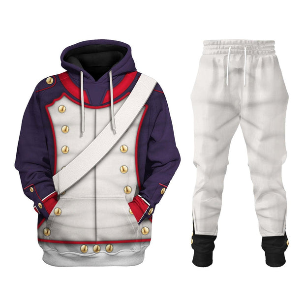 HF French Line Infantry-Centre Company (1812-1815) Uniform All Over Print Hoodie Sweatshirt T-Shirt Tracksuit CSHFC008