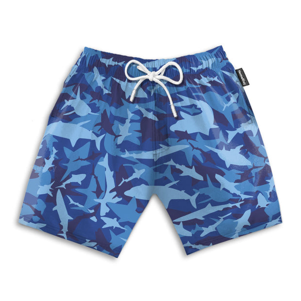 Shark Blue Camouflage Men Beach Shorts QT5020801