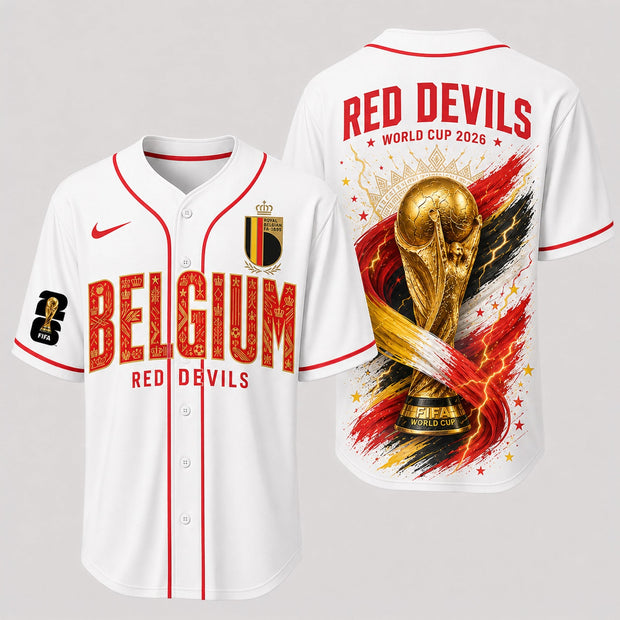 Belgium World Cup 2026 - Personalized Baseball Jersey - Gift For Football Lovers, Sports Fans, Sports Lovers, World Cup