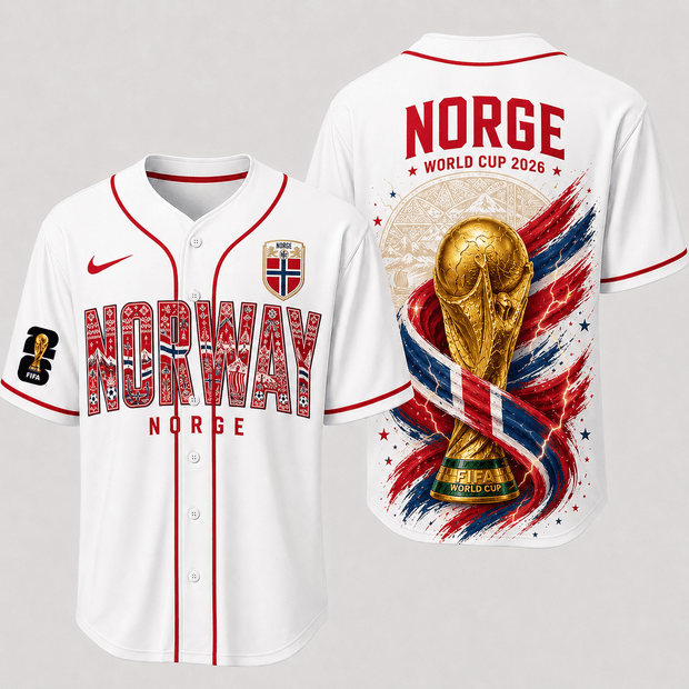 Norway World Cup 2026 - Personalized Baseball Jersey - Gift For Football Lovers, Sports Fans, Sports Lovers, World Cup
