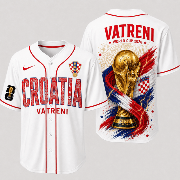 Croatia World Cup 2026 - Personalized Baseball Jersey - Gift For Football Lovers, Sports Fans, Sports Lovers, World Cup