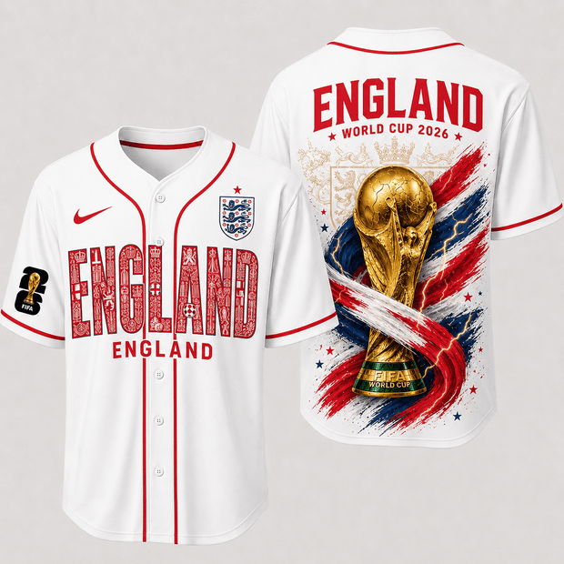 England World Cup 2026 - Personalized Baseball Jersey - Gift For Football Lovers, Sports Fans, Sports Lovers, World Cup