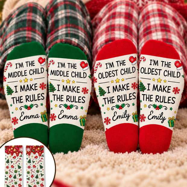 I Make The Rules - Personalized Crew Socks - Gift For Her