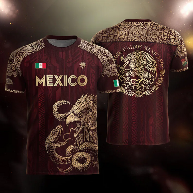 Mexico Aztec Soccer Jersey - Personalized Soccer Jersey Shirt - Gift For Football Lovers, Sports Fans, Sports Lovers, Wolrd Cup
