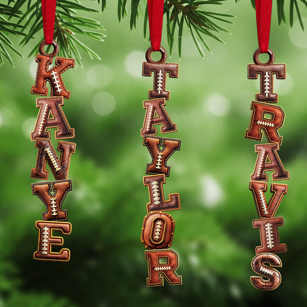 American Football Alphabet - Personalized Acrylic Ornament - Chrismas Gift For Football Fans