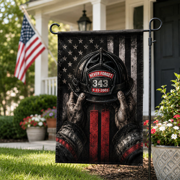Heroic Firefighters Thank For The Sacrifices Memorial Garden Flag - Personalized Flag - Patriotic Gift for Americans