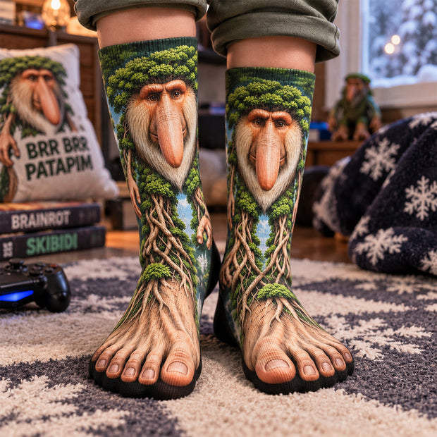 Funny Jungle Animal Gift For Men - Personalized Crew Socks