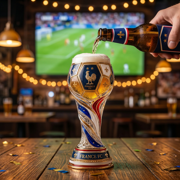 Premium FRA Soccer - Personalized Trophy Beer Glass - Personalized Gifts For Football Lovers, Sports Fans, Sports Lovers, World Cup